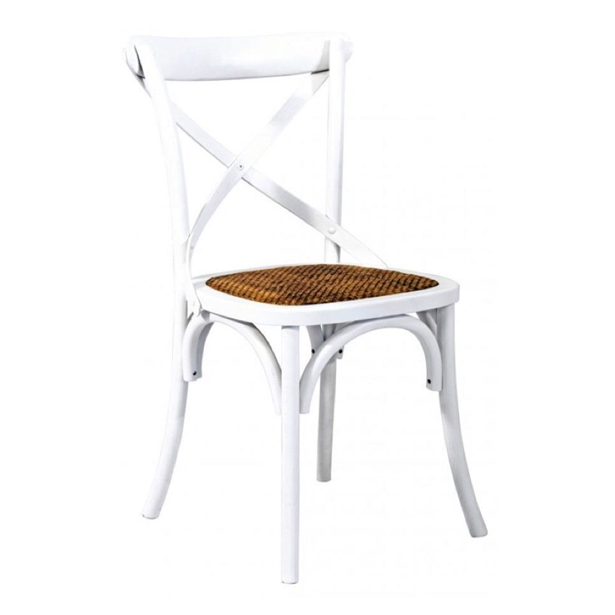 White Cross Back Dining Chair Crisp White Julie Arnez Furniture