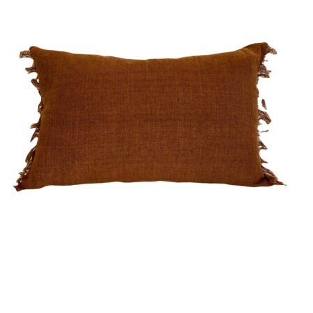 Vintage Linen Fringe Cushion