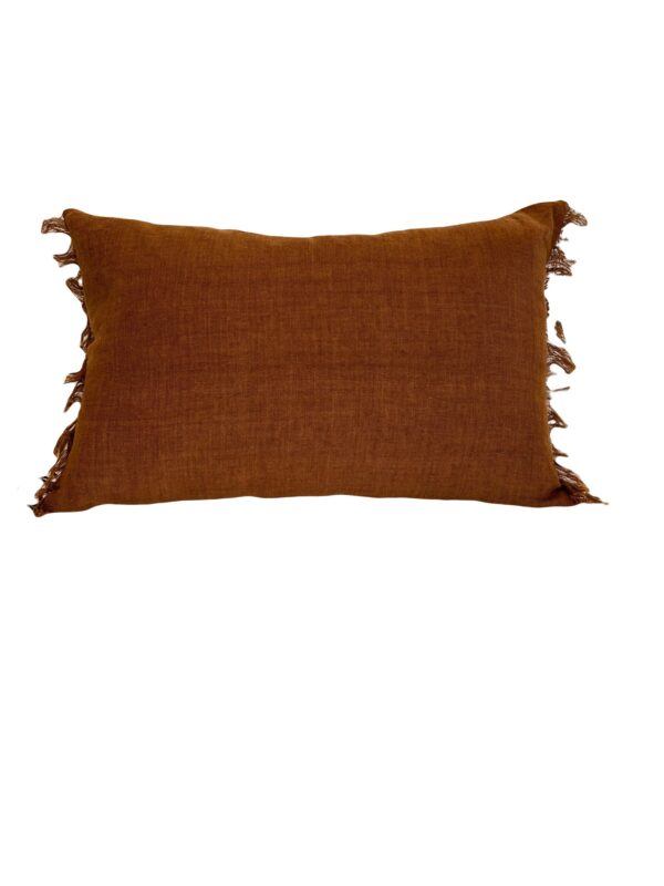 Vintage Linen Fringe Cushion